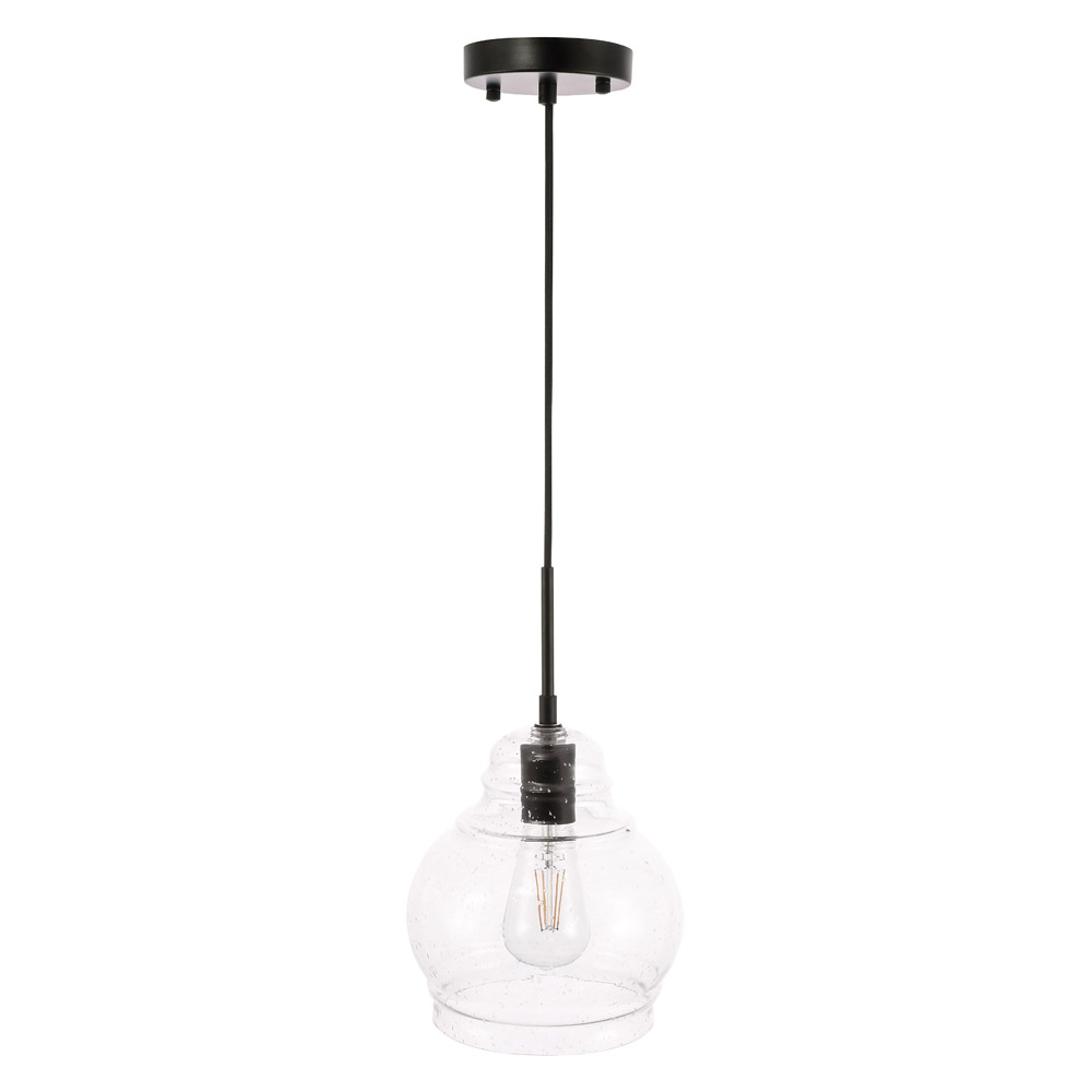 Elegant Pendant Light - Black, L 8" (LD6198BK)