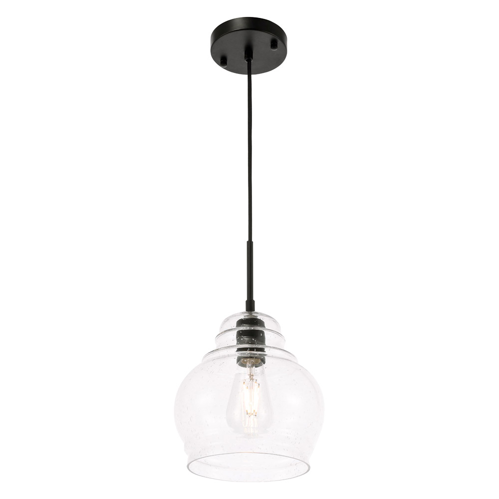 Elegant Pendant Light - Black, L 8" (LD6198BK)