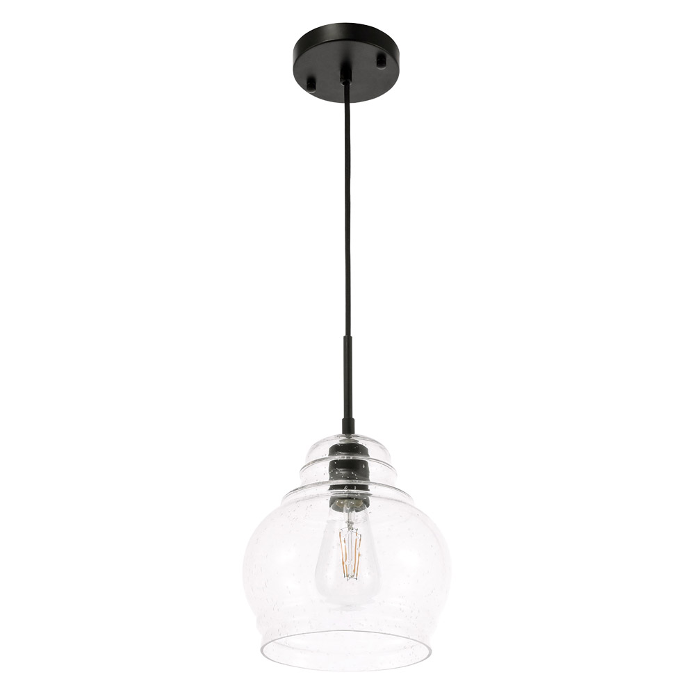 Elegant Pendant Light - Black, L 8" (LD6198BK)