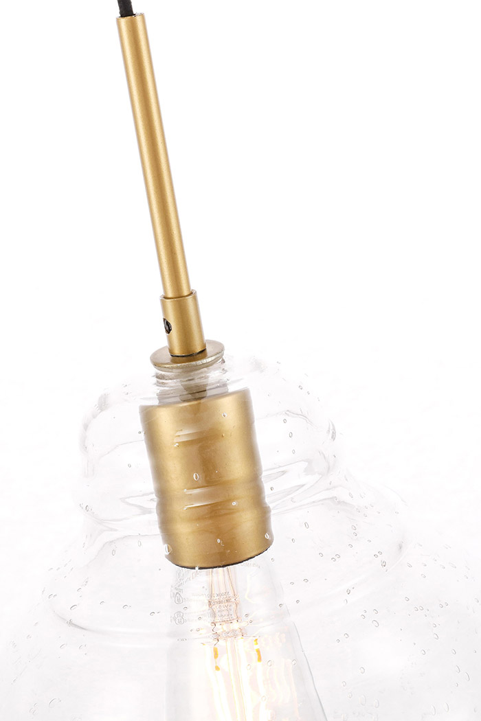 Elegant Pendant Light - Brass, L 8" (LD6200BR)
