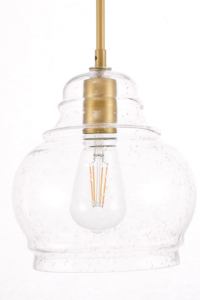 Elegant Pendant Light - Brass, L 8" (LD6200BR)