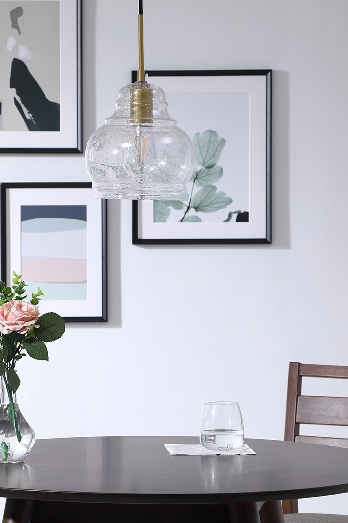 Elegant Pendant Light - Brass, L 8" (LD6200BR)