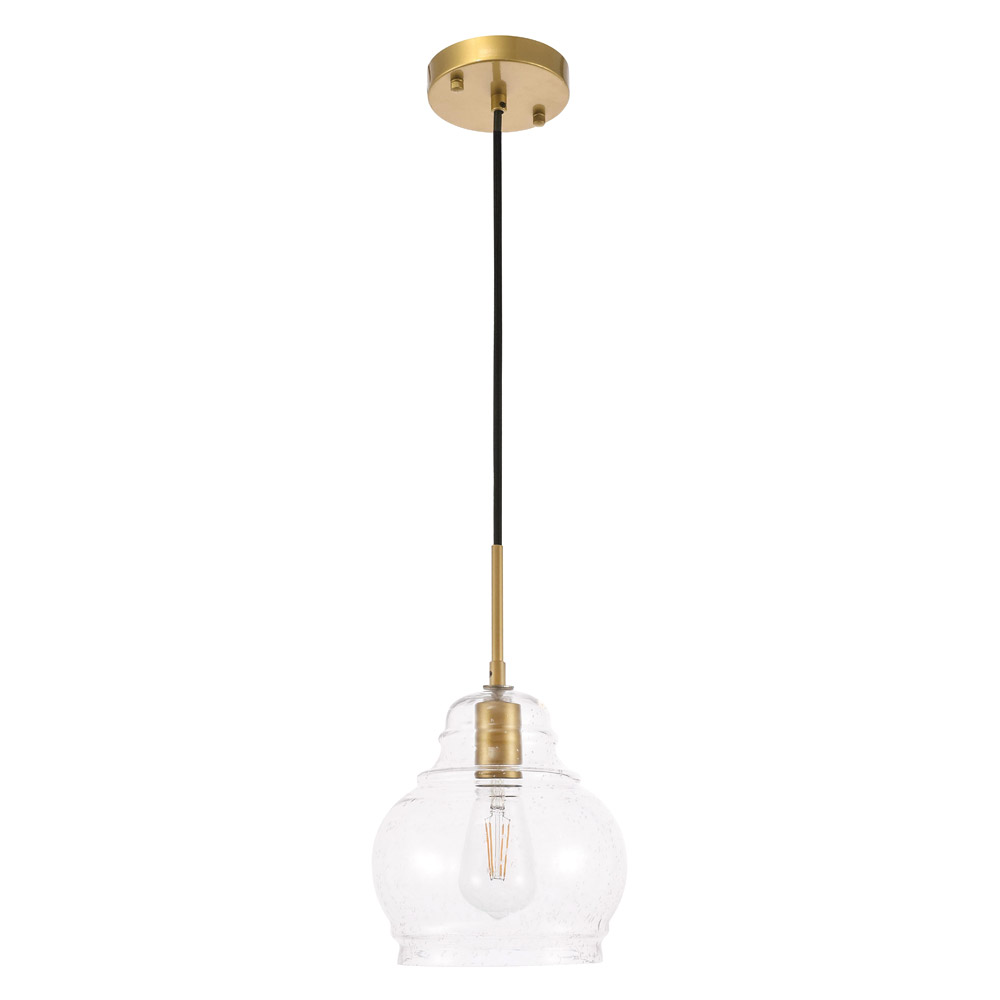 Elegant Pendant Light - Brass, L 8" (LD6200BR)