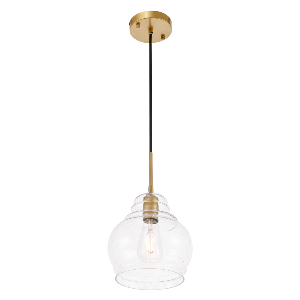 Elegant Pendant Light - Brass, L 8" (LD6200BR)