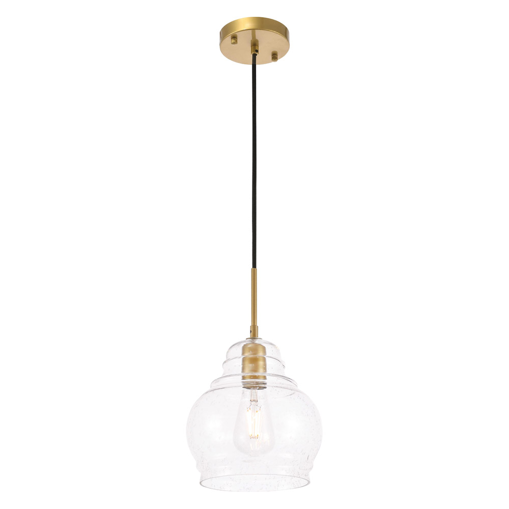 Elegant Pendant Light - Brass, L 8" (LD6200BR)