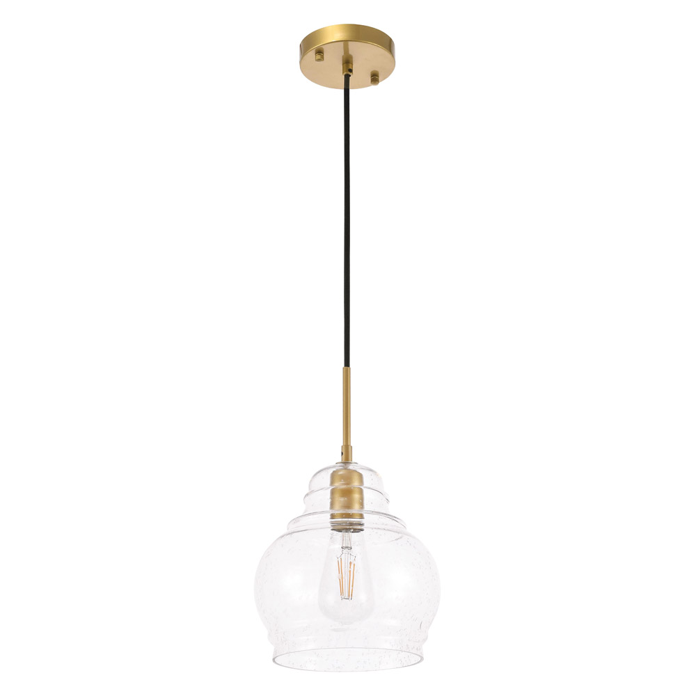 Elegant Pendant Light - Brass, L 8" (LD6200BR)