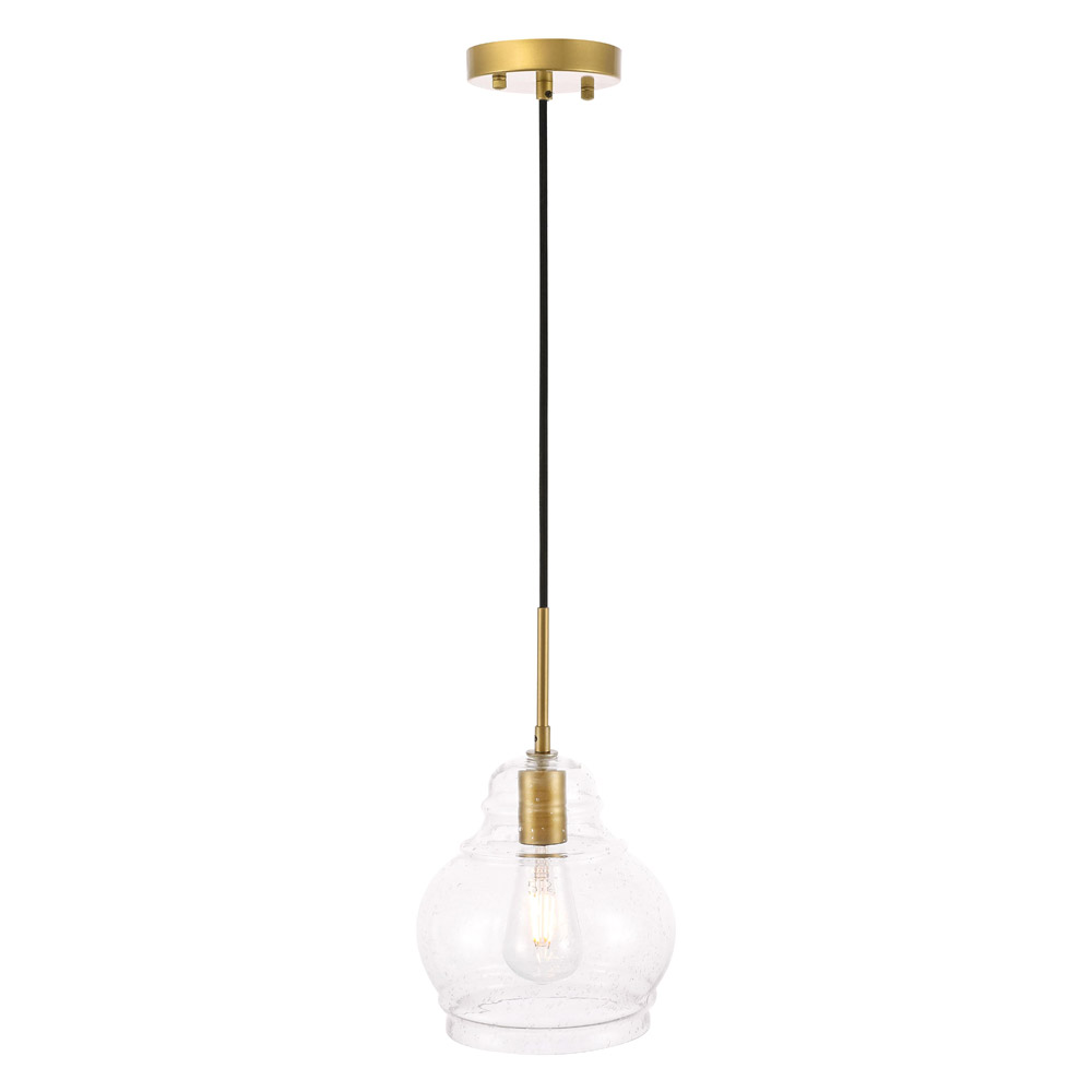 Elegant Pendant Light - Brass, L 8" (LD6200BR)