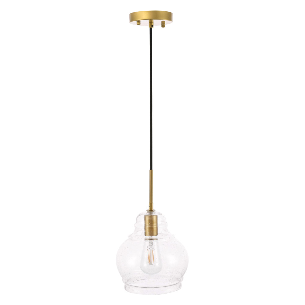 Elegant Pendant Light - Brass, L 8" (LD6200BR)