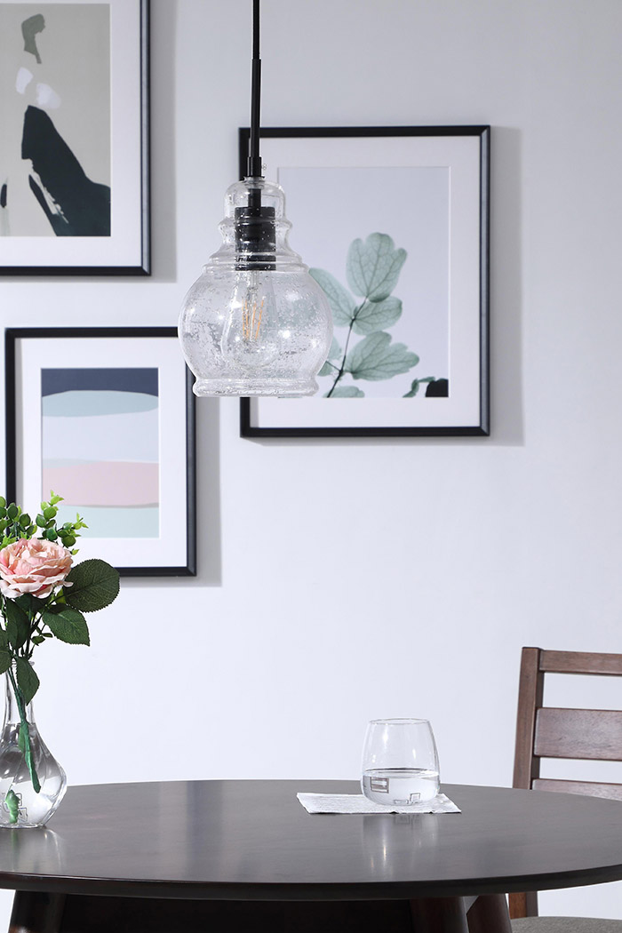 Elegant Pendant Light - Black, L 6.25" (LD6201BK)