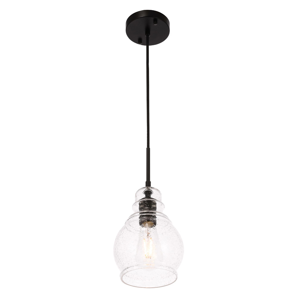 Elegant Pendant Light - Black, L 6.25" (LD6201BK)