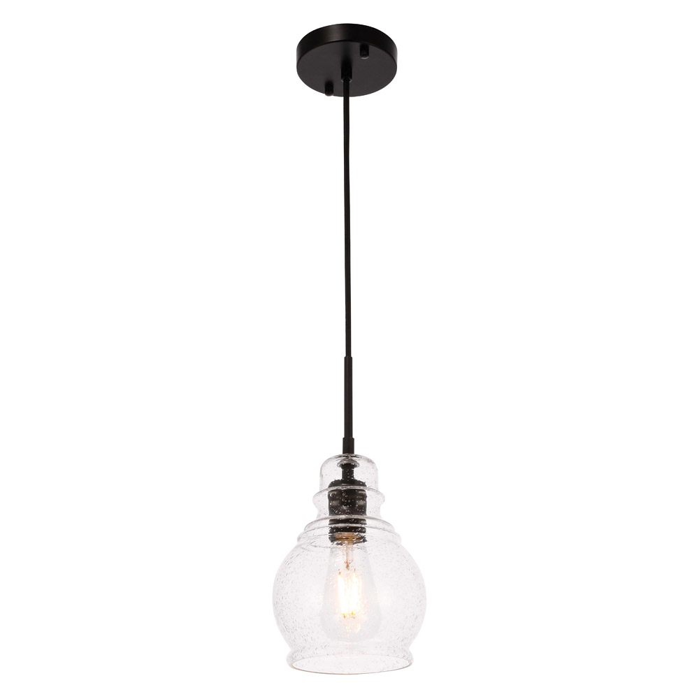 Elegant Pendant Light - Black, L 6.25" (LD6201BK)