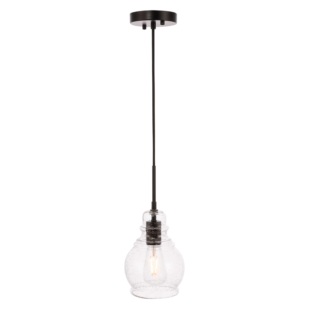 Elegant Pendant Light - Black, L 6.25" (LD6201BK)