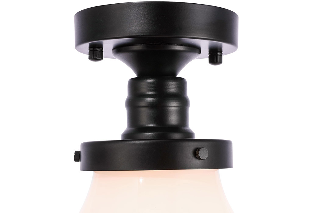 Elegant Flush Mount Light - Black/Glass Matte, L 11" (LD6243BK)
