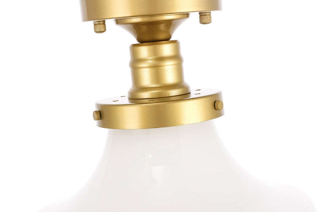Elegant Flush Mount Light - Brass/Glass Matte, L 11" (LD6245BR)