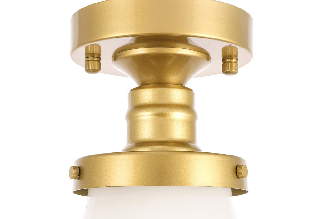 Elegant Flush Mount Light - Brass/Glass Matte, L 11" (LD6245BR)