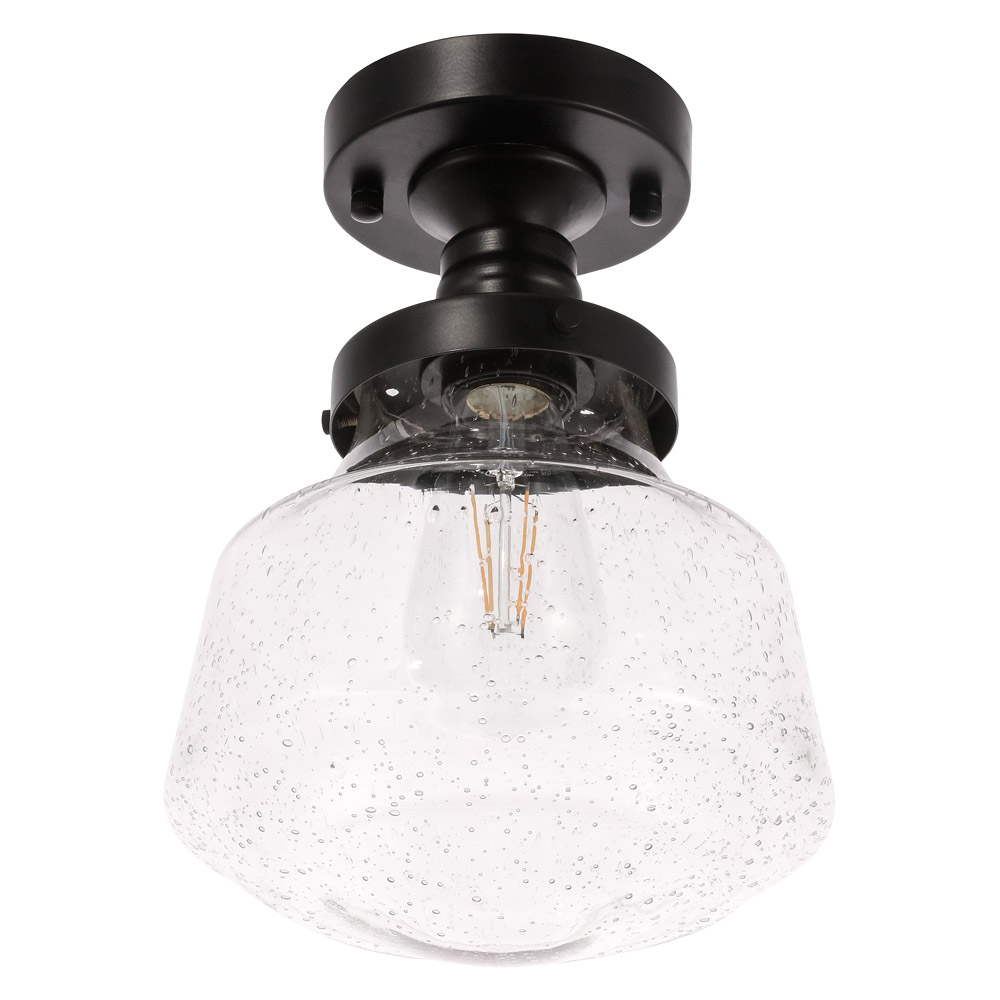 Elegant Flush Mount Light - Black, L 8" (LD6246BK)