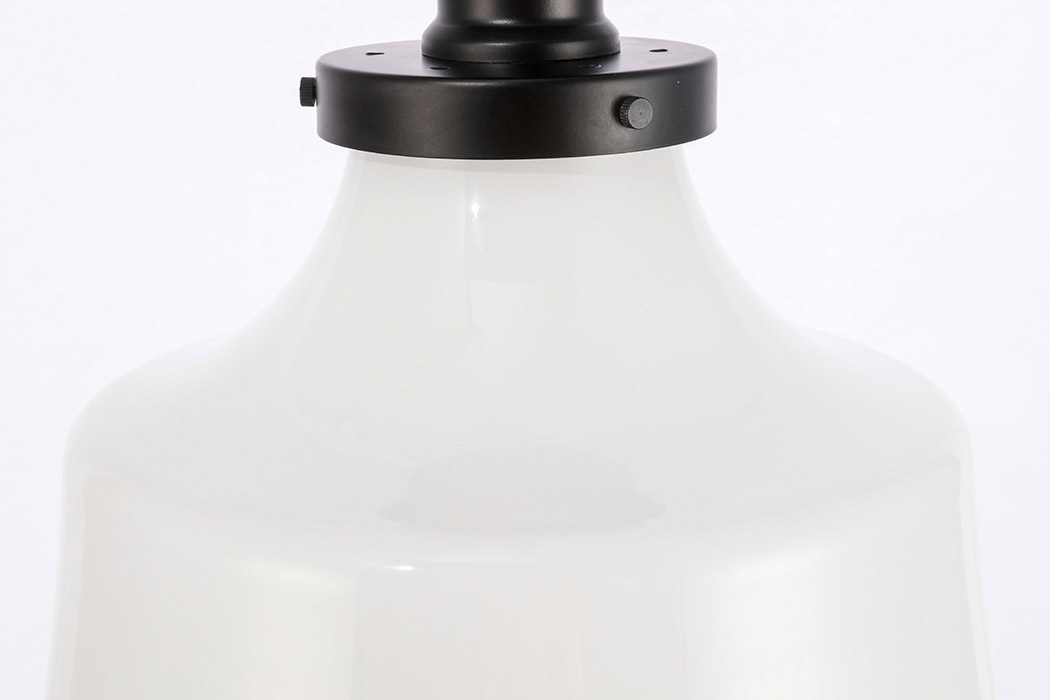 Elegant Flush Mount Light - Black/Glass Matte, L 8" (LD6249BK)