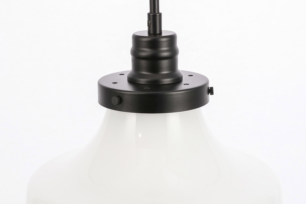 Elegant Pendant Light - Black/Glass Matte, L 11" (LD6261BK)