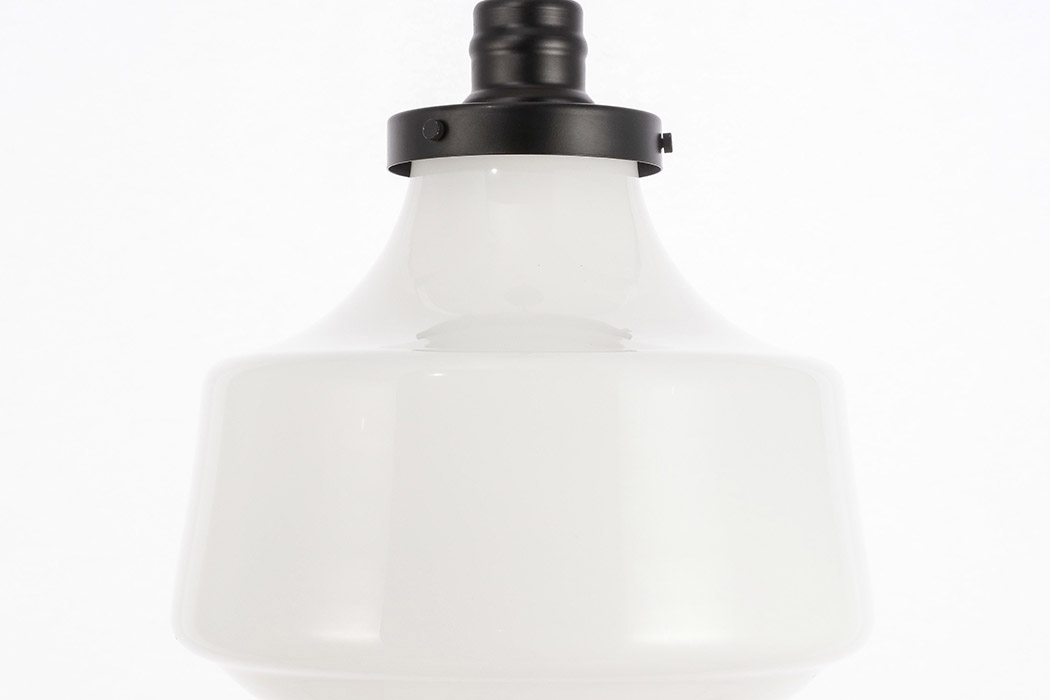 Elegant Pendant Light - Black/Glass Matte, L 11" (LD6261BK)