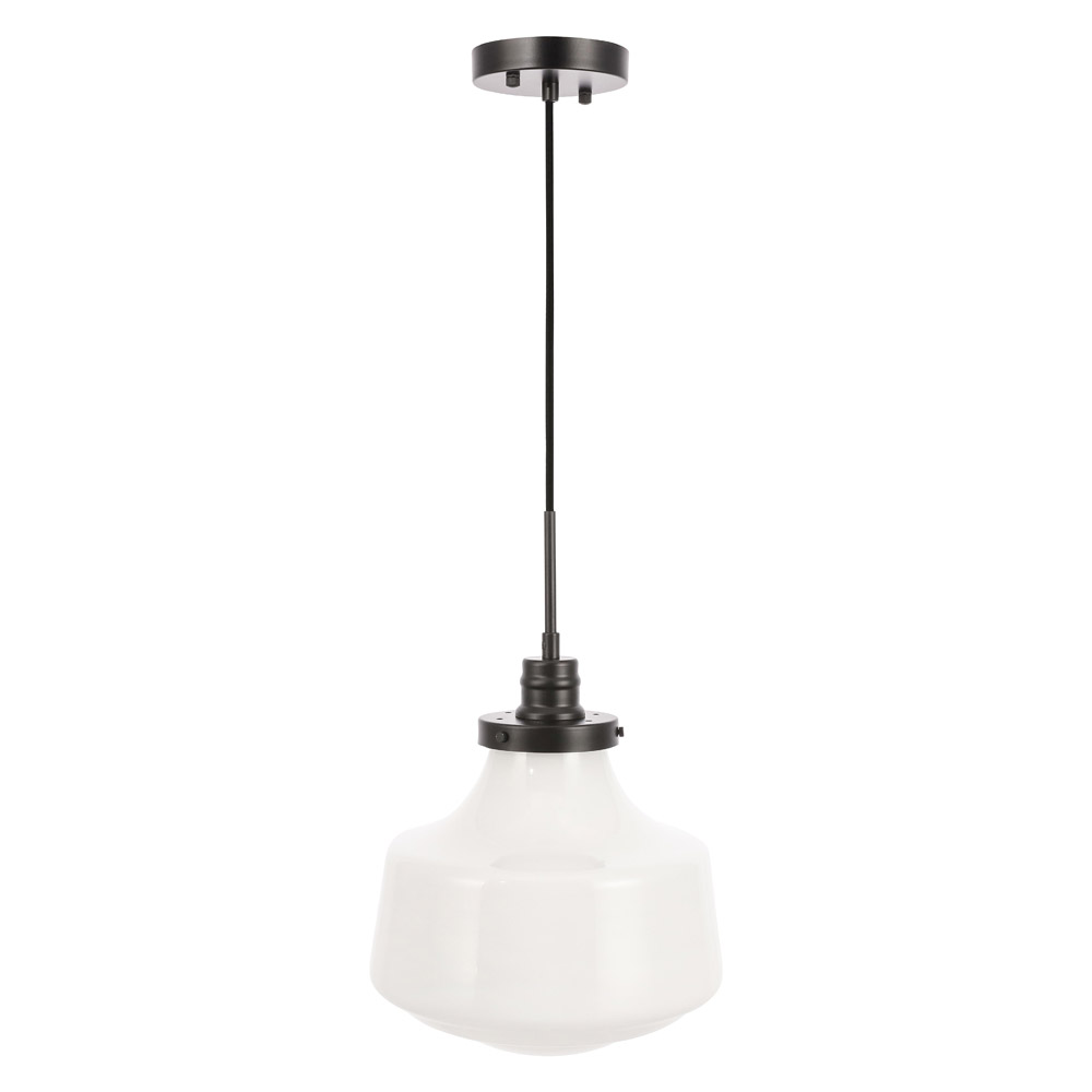 Elegant Pendant Light - Black/Glass Matte, L 11" (LD6261BK)