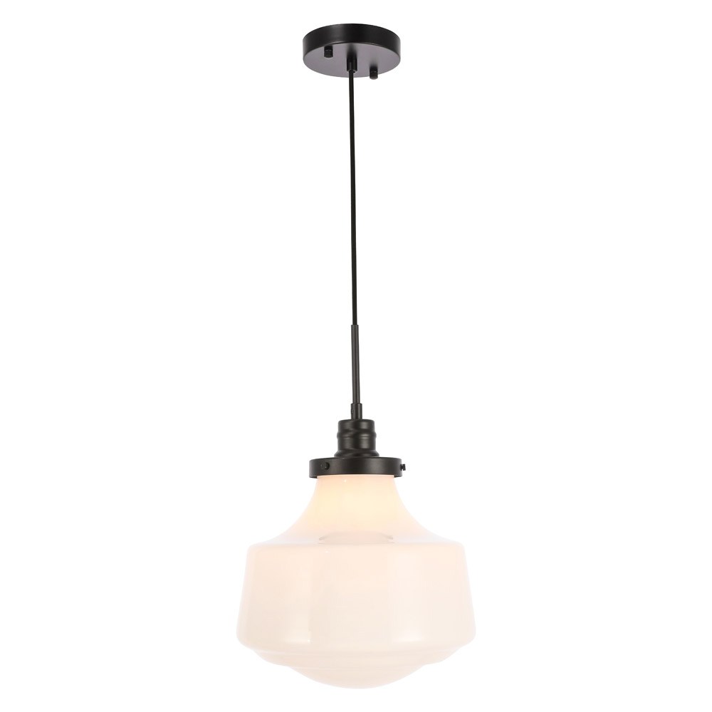 Elegant Pendant Light - Black/Glass Matte, L 11" (LD6261BK)