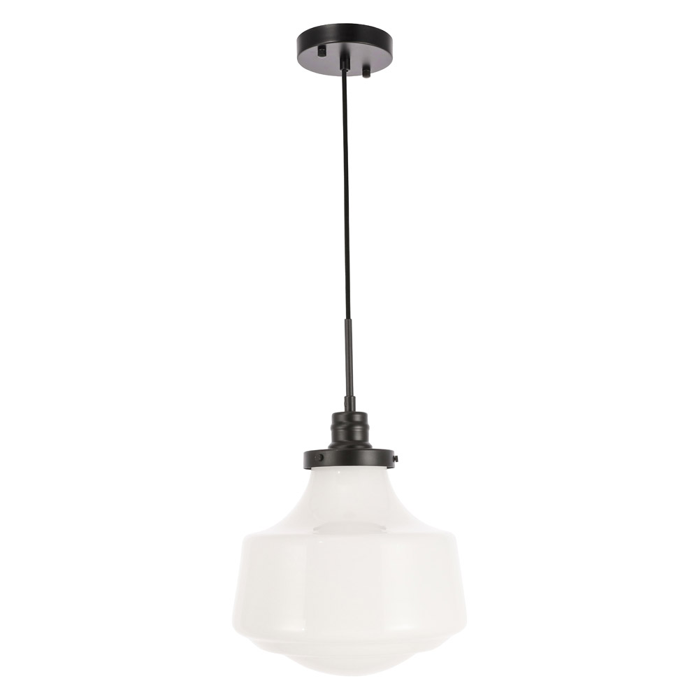 Elegant Pendant Light - Black/Glass Matte, L 11" (LD6261BK)