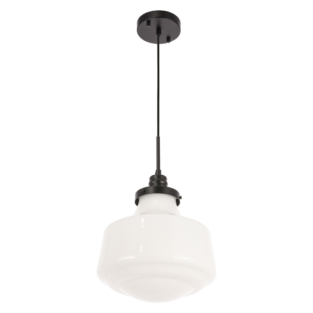 Elegant Pendant Light - Black/Glass Matte, L 11" (LD6261BK)