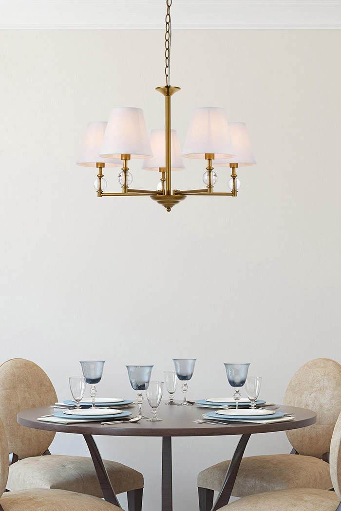 Elegant Bethany 5 Lights Pendant - Brass (LD7024D25BR)