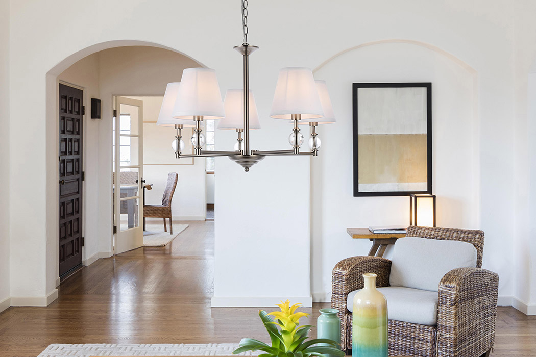 Elegant Bethany 5 Lights Pendant - Satin Nickel (LD7024D25SN)