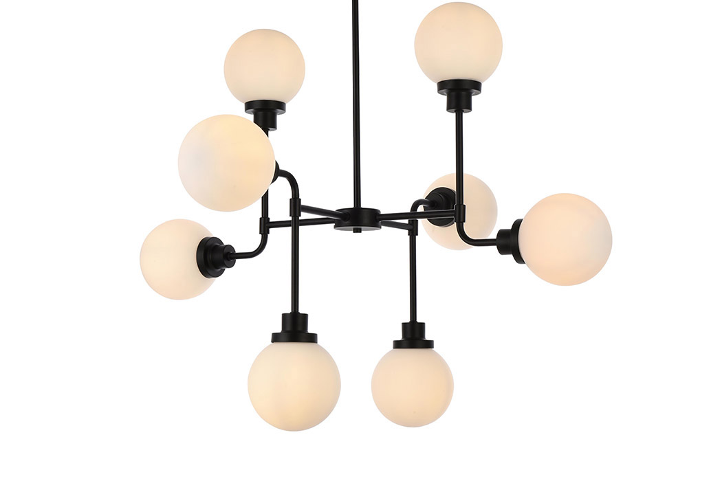 Elegant Hanson 8 Lights Pendant - Black (LD7038D36BK)