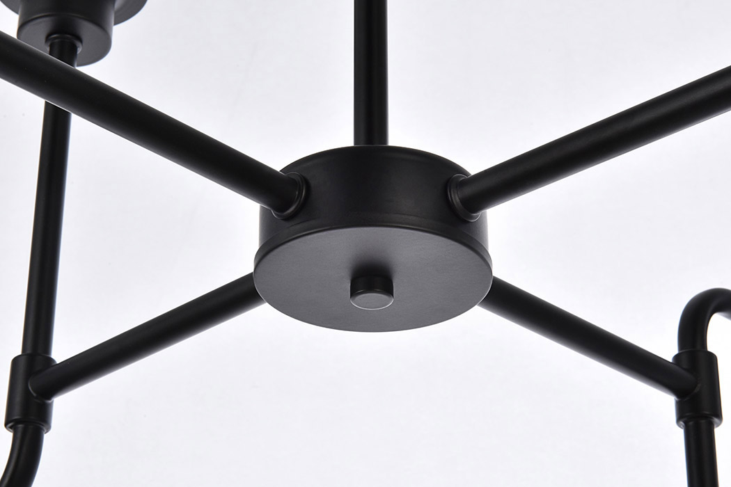 Elegant Hanson 8 Lights Pendant - Black (LD7038D36BK)