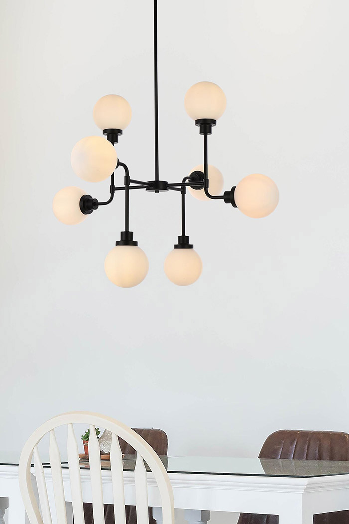 Elegant Hanson 8 Lights Pendant - Black (LD7038D36BK)