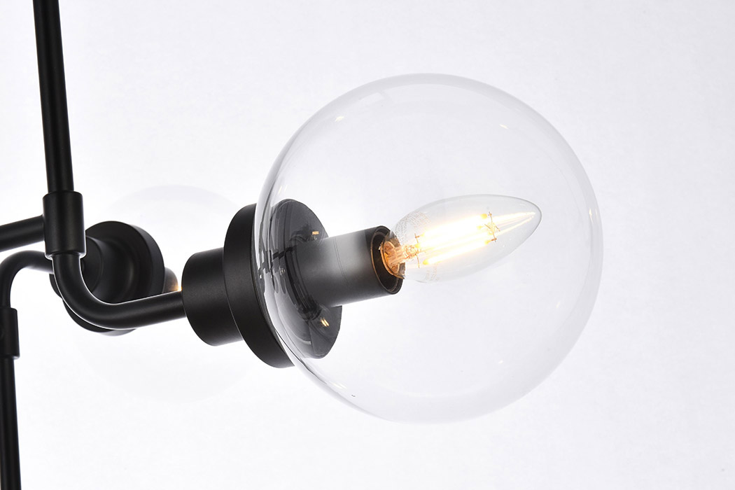 Elegant Hanson 8 Lights Pendant - Black (LD7039D36BK)
