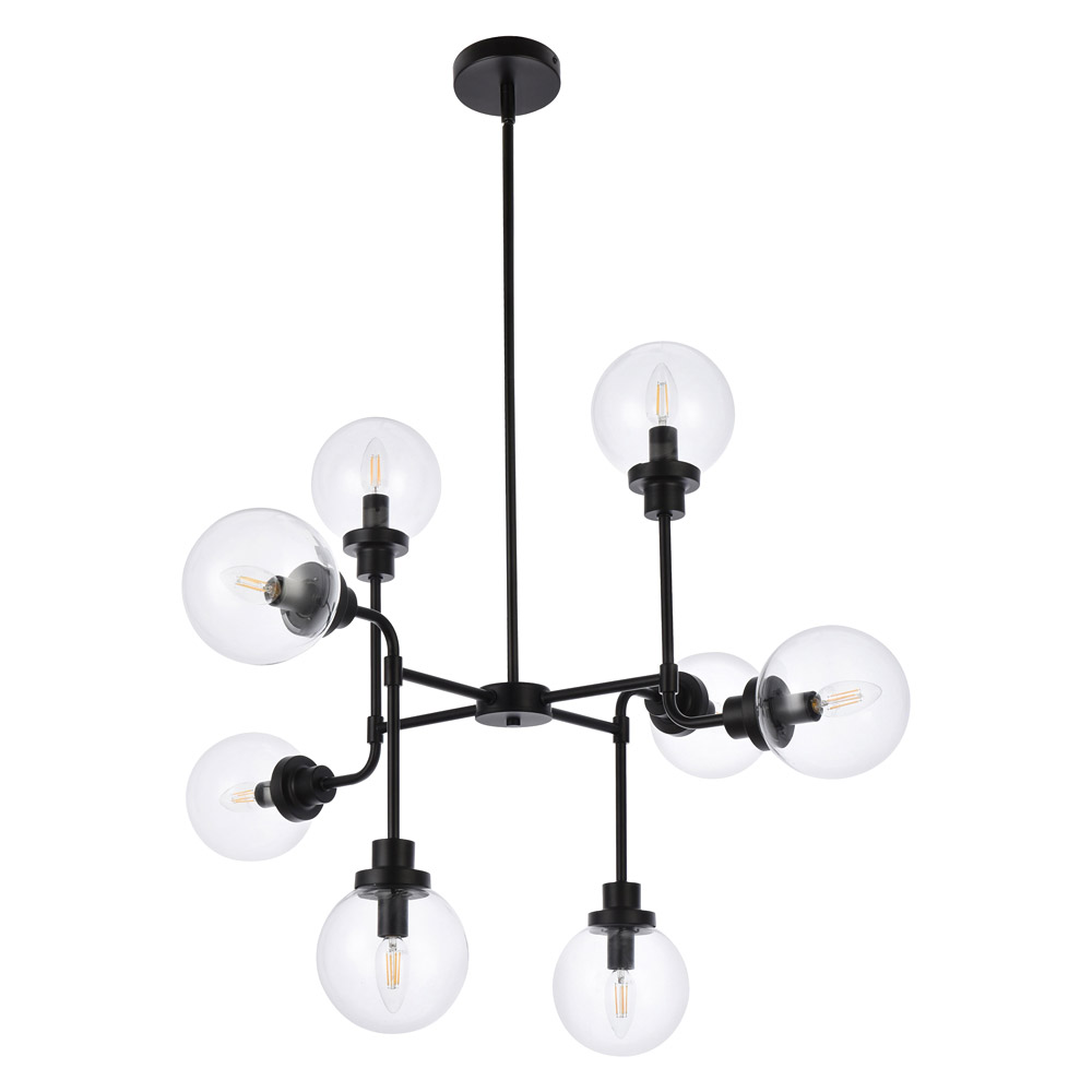 Elegant Hanson 8 Lights Pendant - Black (LD7039D36BK)