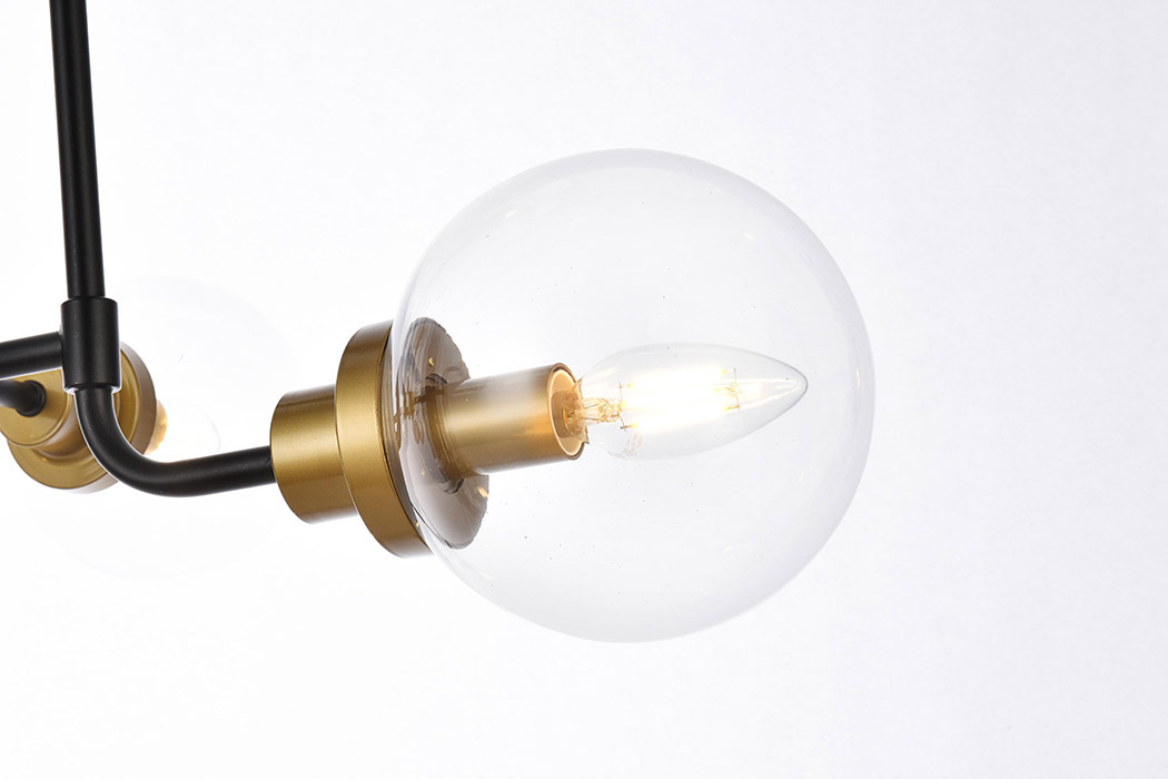 Elegant Hanson 8 Lights Pendant - Brass/Black (LD7039D36BRB)