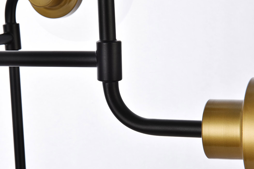 Elegant Hanson 8 Lights Pendant - Brass/Black (LD7039D36BRB)
