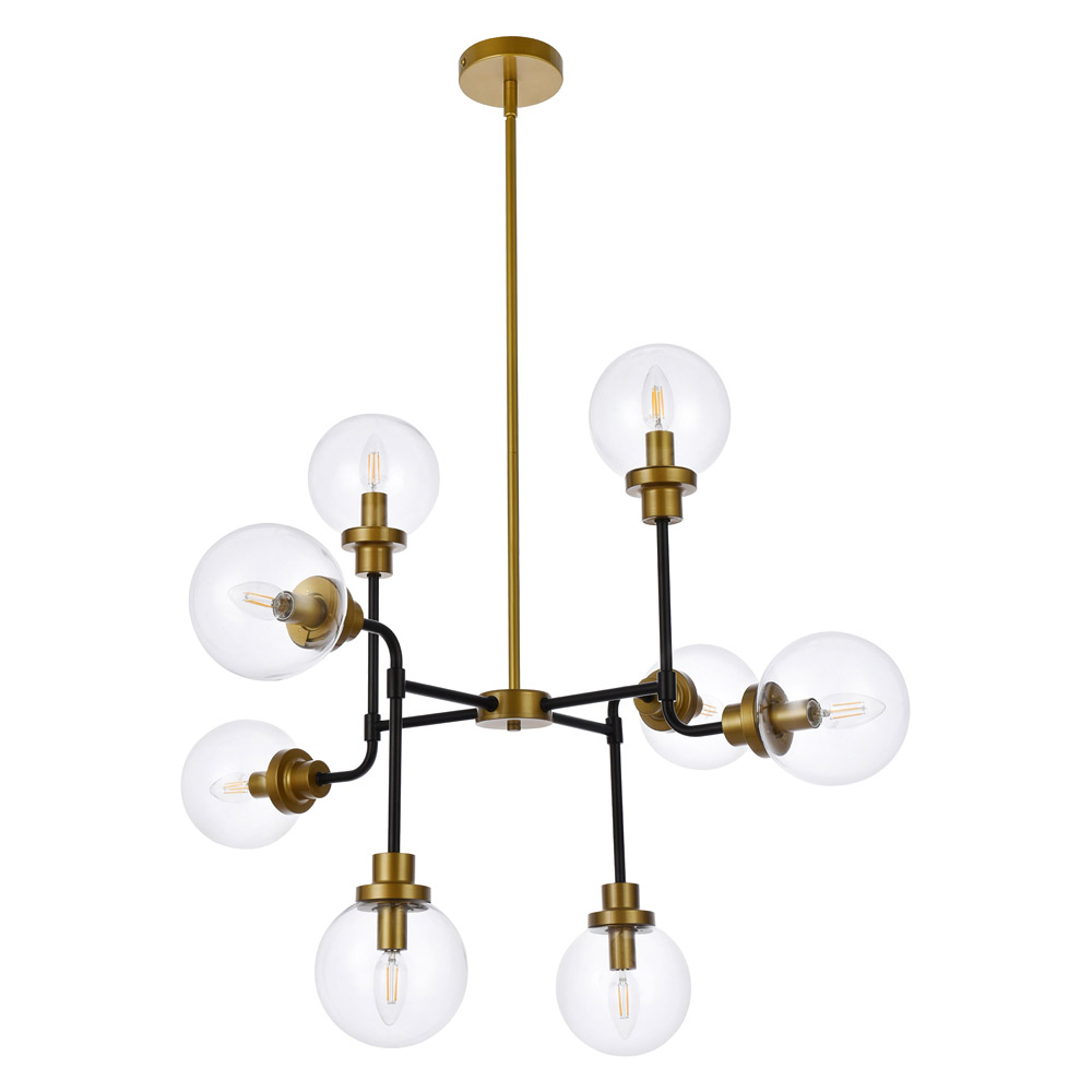 Elegant Hanson 8 Lights Pendant - Brass/Black (LD7039D36BRB)