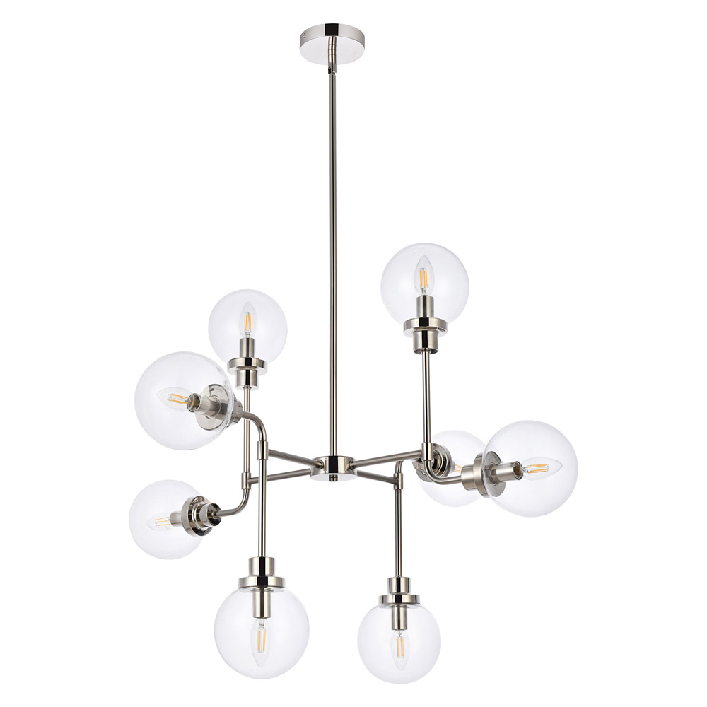 Elegant Hanson 8 Lights Pendant - Polished Nickel (LD7039D36PN)