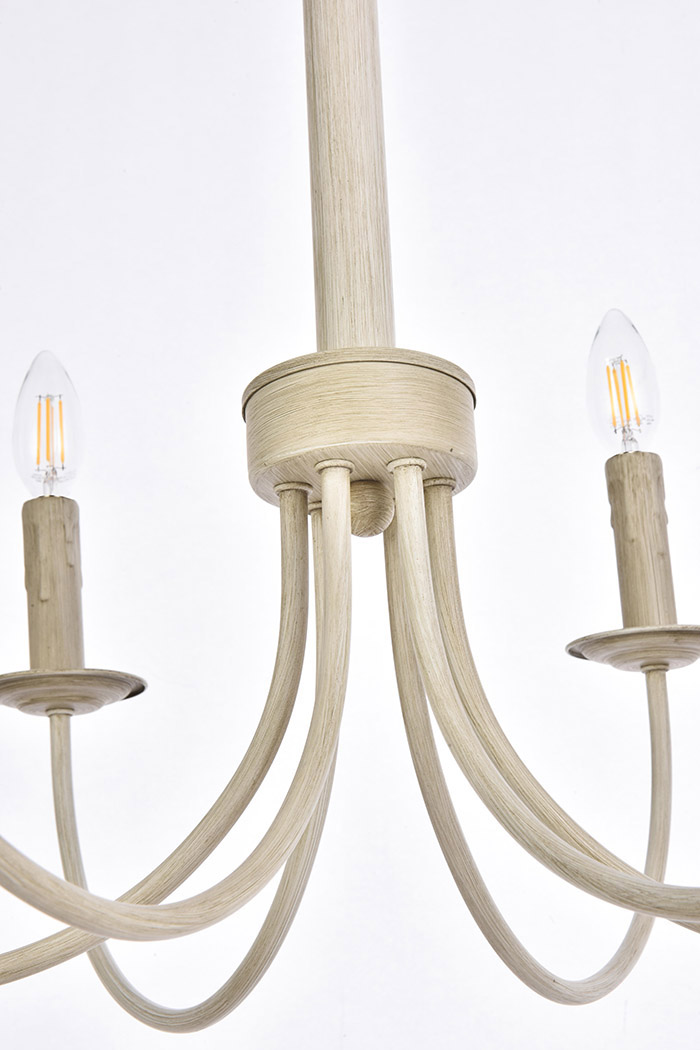 Elegant Brielle 6 Lights Pendant - Weathered Dove, L 26" (LD7040D26WD)