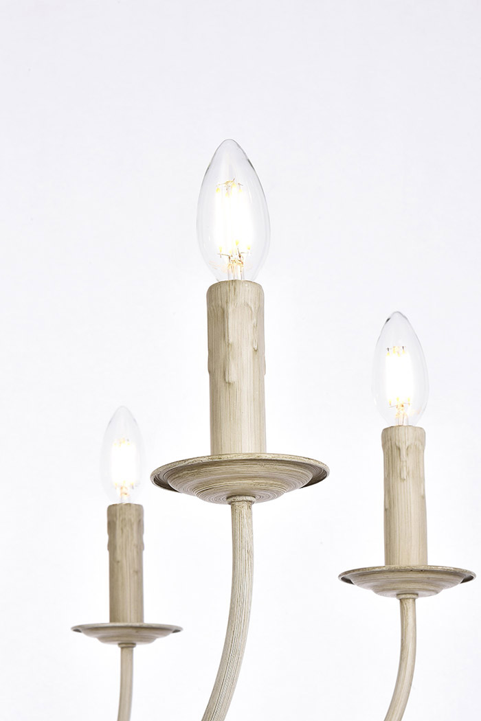 Elegant Brielle 6 Lights Pendant - Weathered Dove, L 26" (LD7040D26WD)