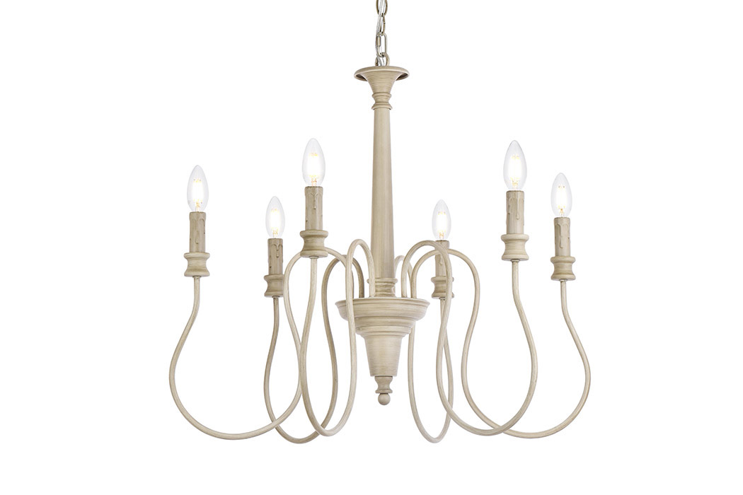 Elegant Flynx 4 Lights Pendant - Weathered Dove, L 26" (LD7044D26WD)
