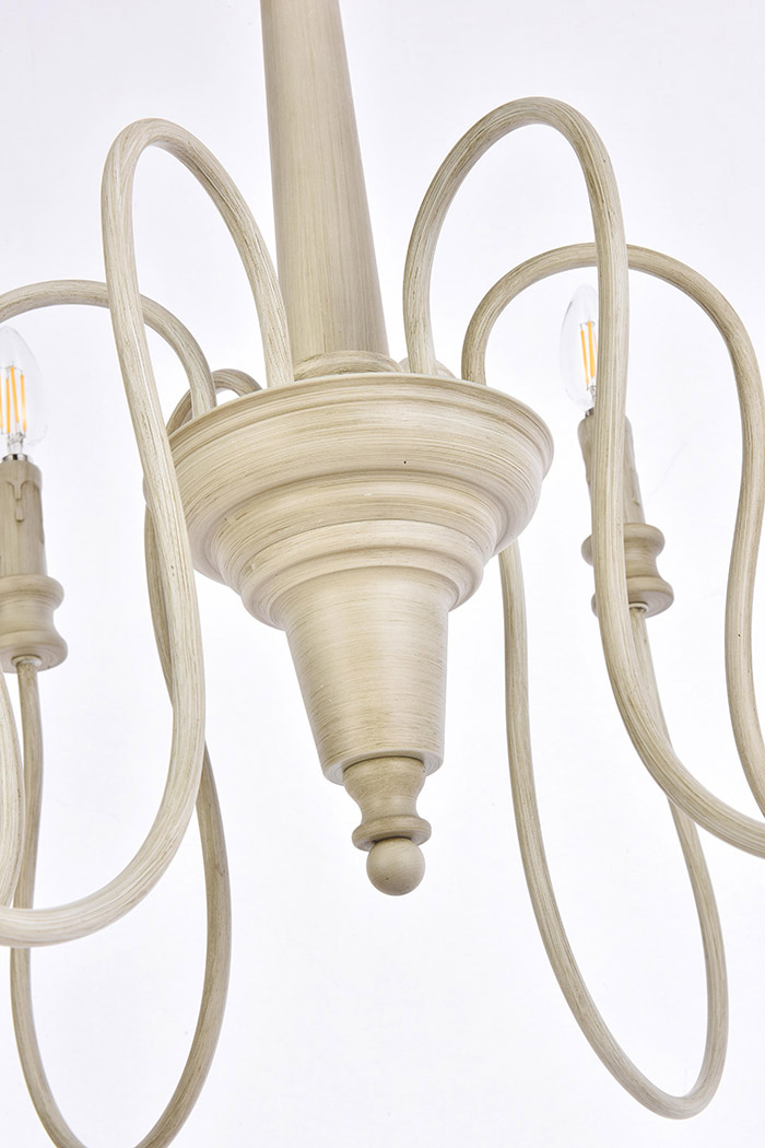 Elegant Flynx 4 Lights Pendant - Weathered Dove, L 26" (LD7044D26WD)