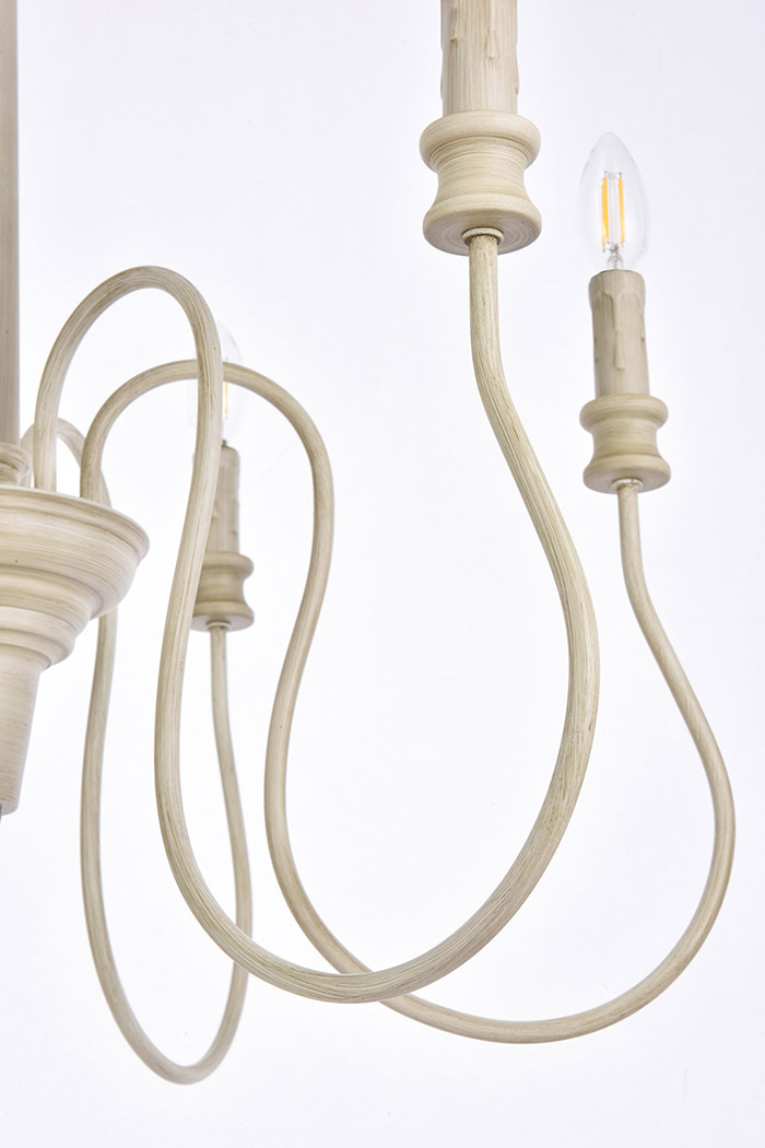 Elegant Flynx 4 Lights Pendant - Weathered Dove, L 26" (LD7044D26WD)