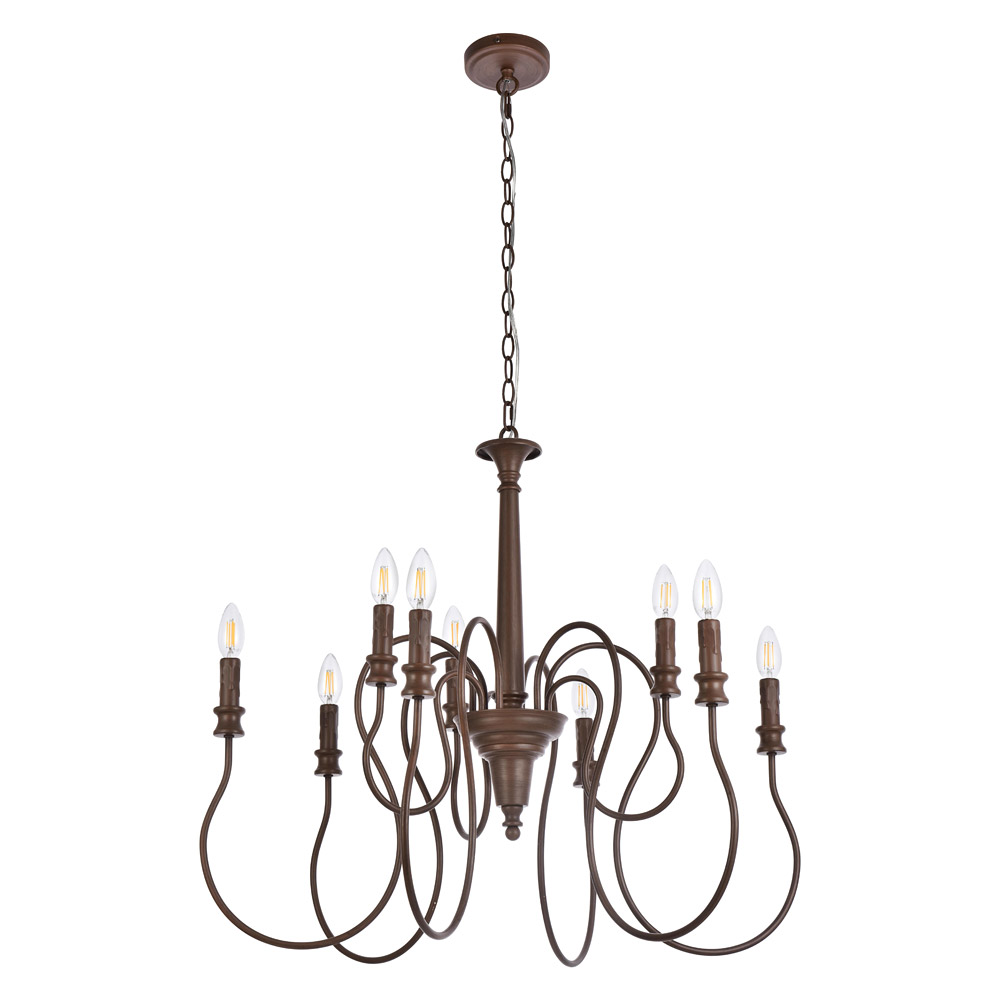 Elegant Flynx 4 Lights Pendant - Weathered Oak, L 30" (LD7045D30WOK)