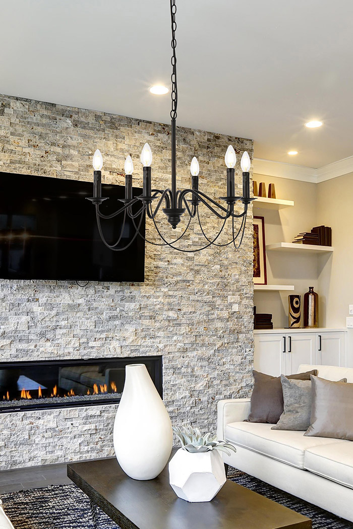 Elegant Westley 6 Lights Pendant - Black (LD7048D24BK)