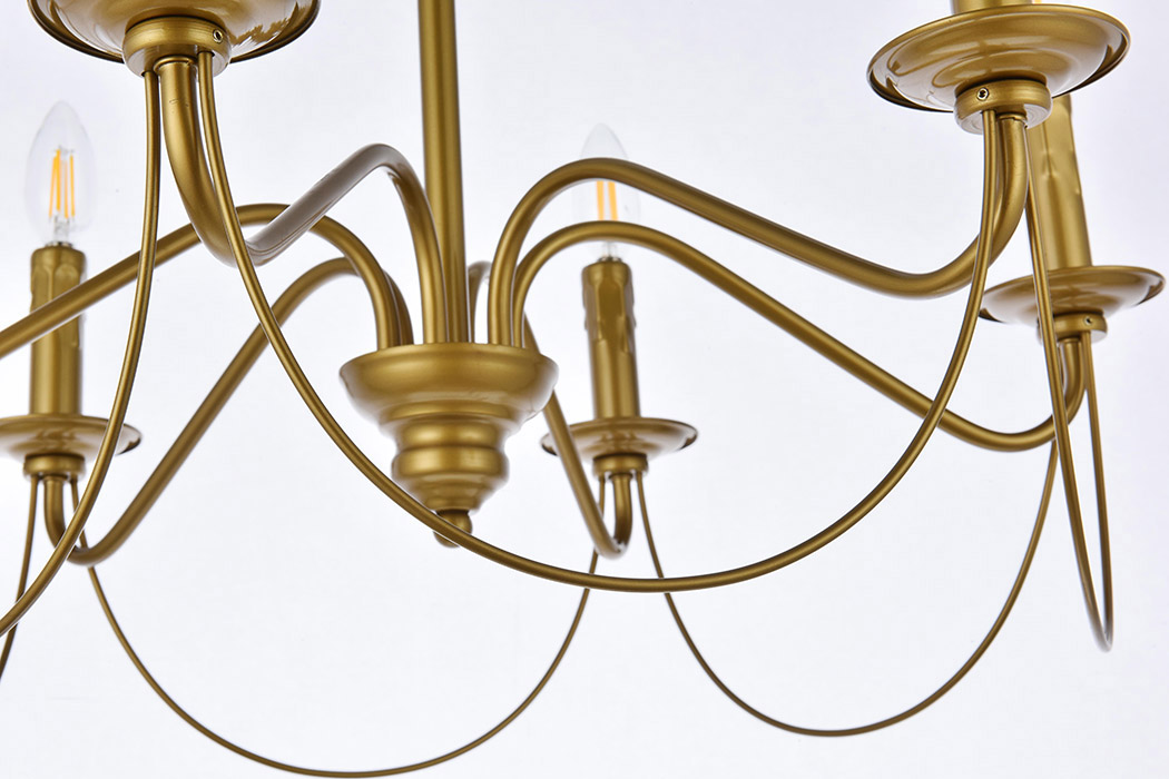 Elegant Westley 6 Lights Pendant - Brass (LD7048D24BR)