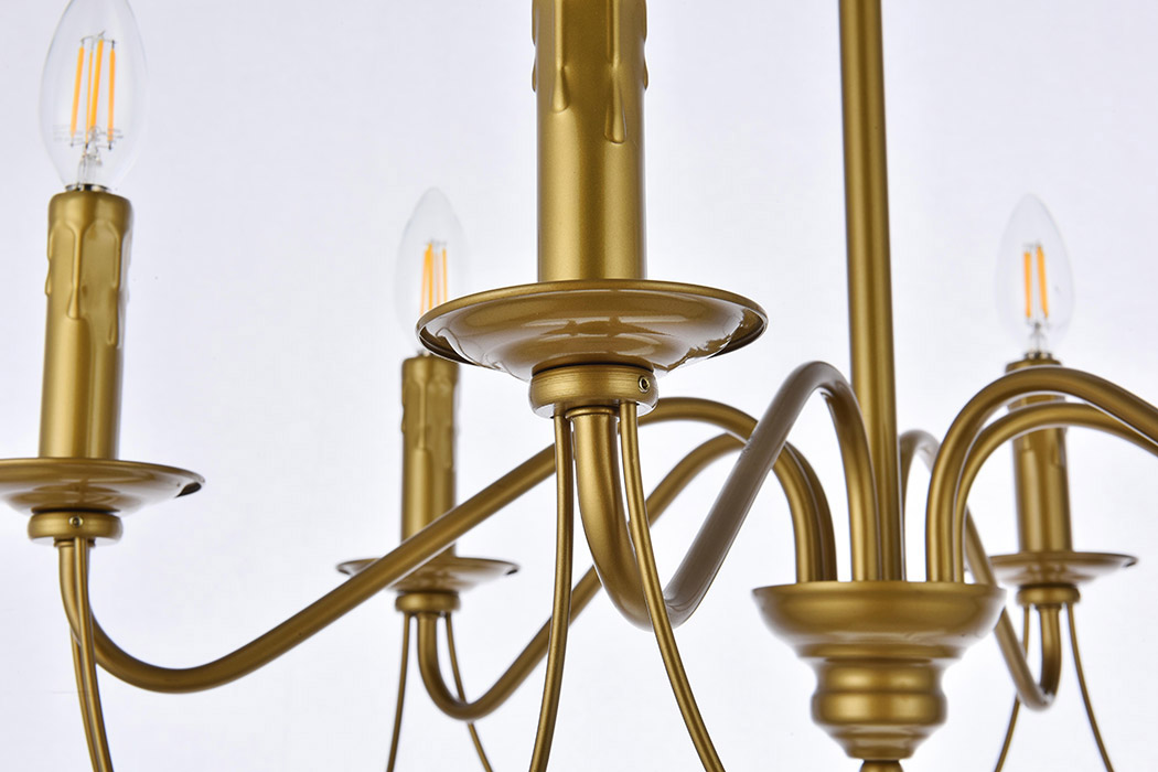 Elegant Westley 6 Lights Pendant - Brass (LD7048D24BR)
