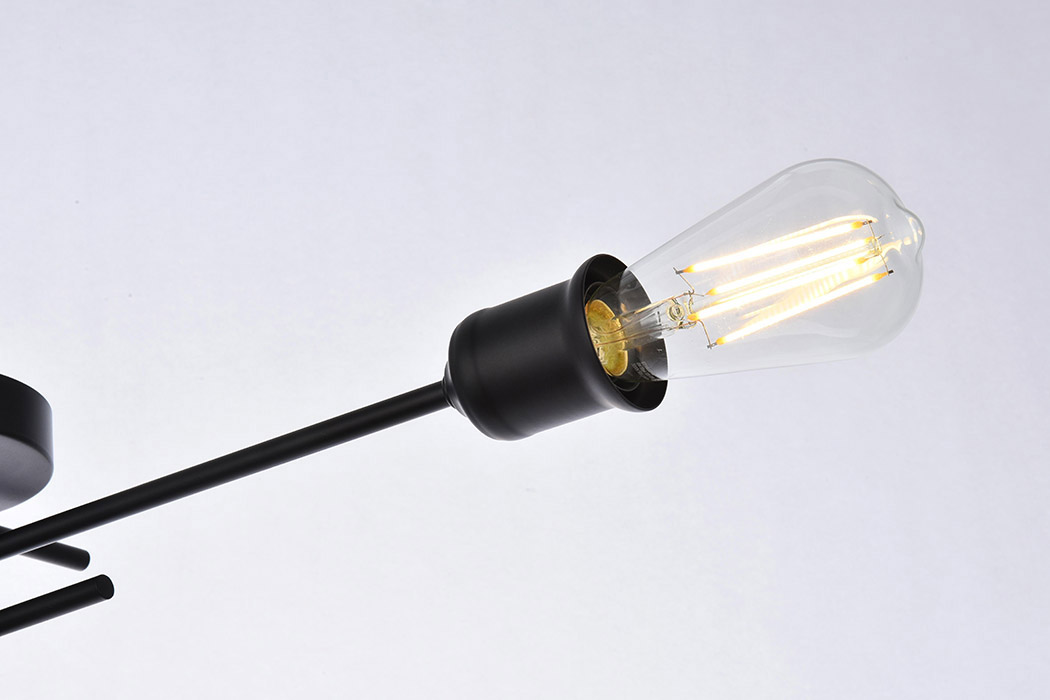 Elegant Xavier 4 Lights Flush Mount - Black (LD7050F26BK)