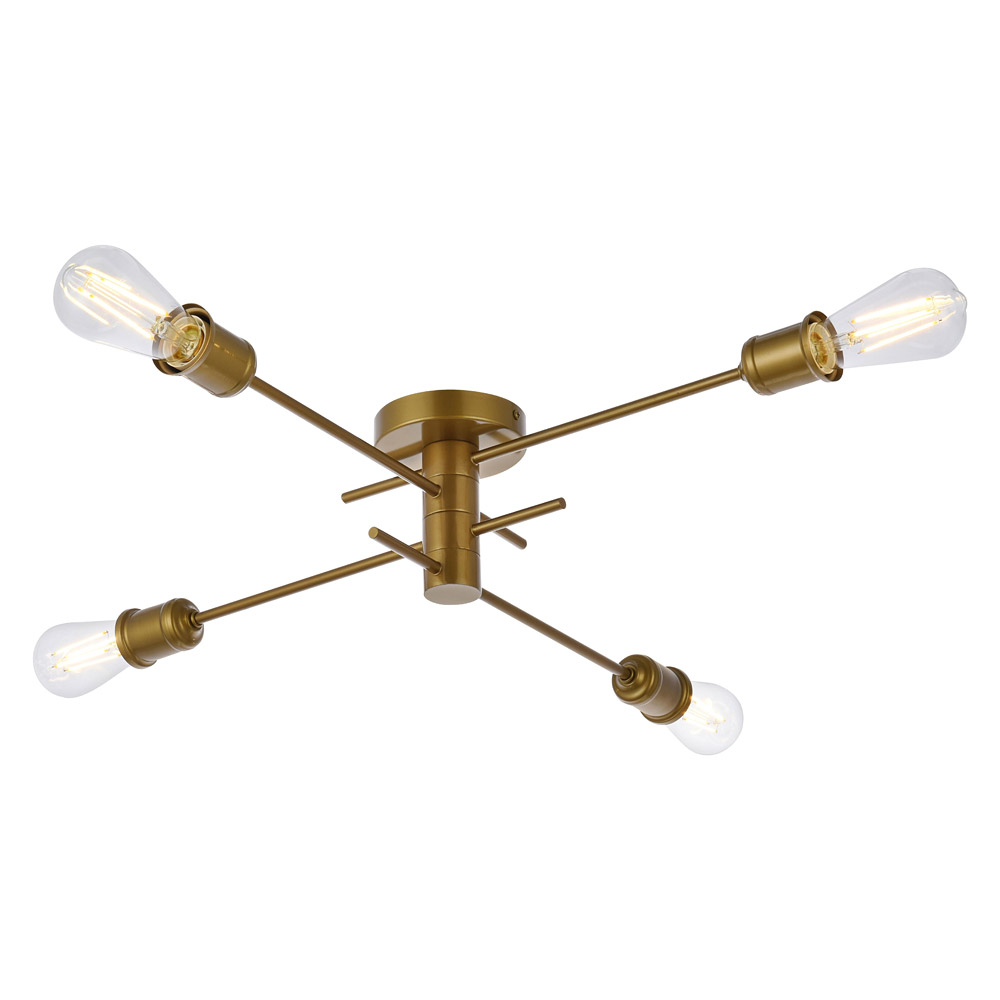 Elegant Xavier 4 Lights Flush Mount - Brass (LD7050F26BR)