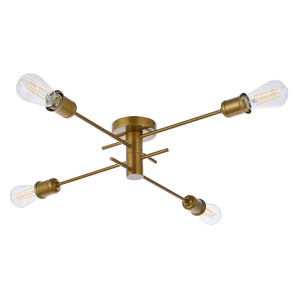 Elegant Xavier 4 Lights Flush Mount - Brass (LD7050F26BR)